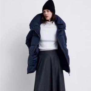 Women's Navy Puffer Jacket